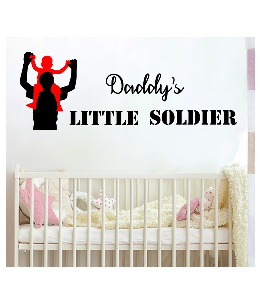     			Wallzone Daddy's Little Soldier Sticker ( 70 x 75 cms )