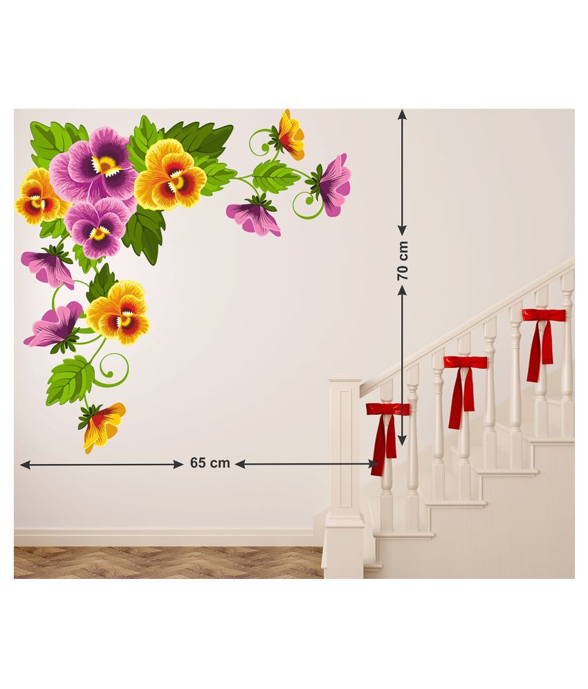     			Wallzone Flower Design Sticker ( 70 x 75 cms )