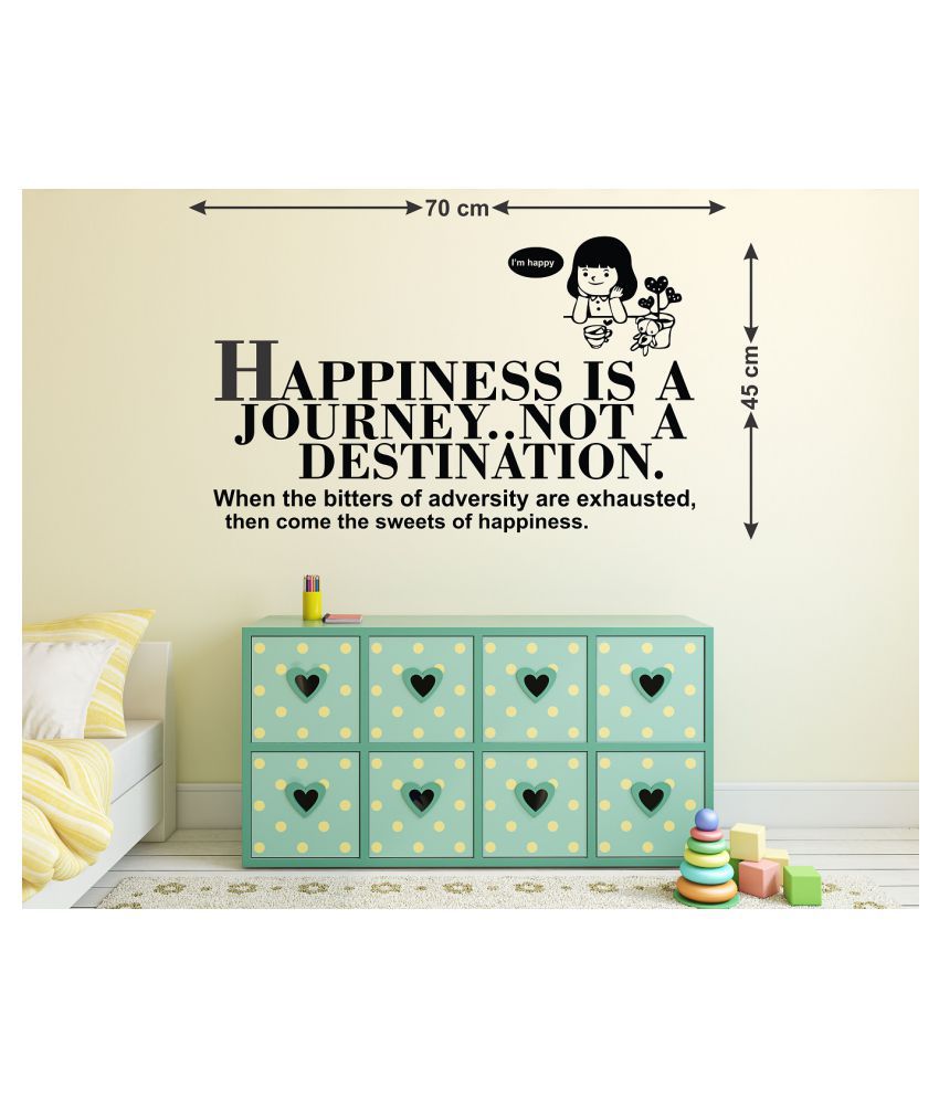     			Wallzone Happiness is a Journey Sticker ( 70 x 75 cms )