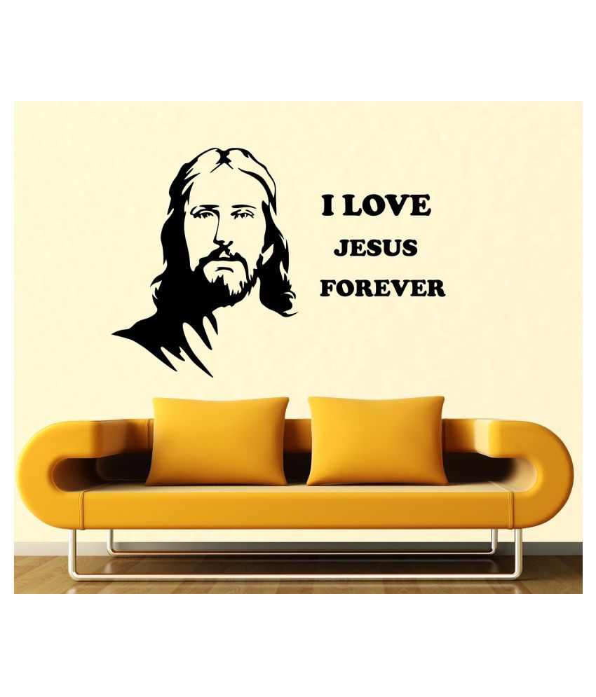     			Wallzone I Love Jesus Forever Sticker ( 70 x 75 cms )