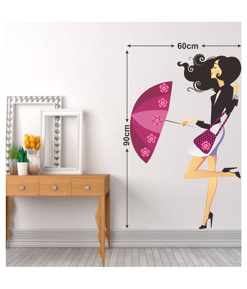     			Wallzone Stylish Girl Sticker ( 70 x 75 cms )