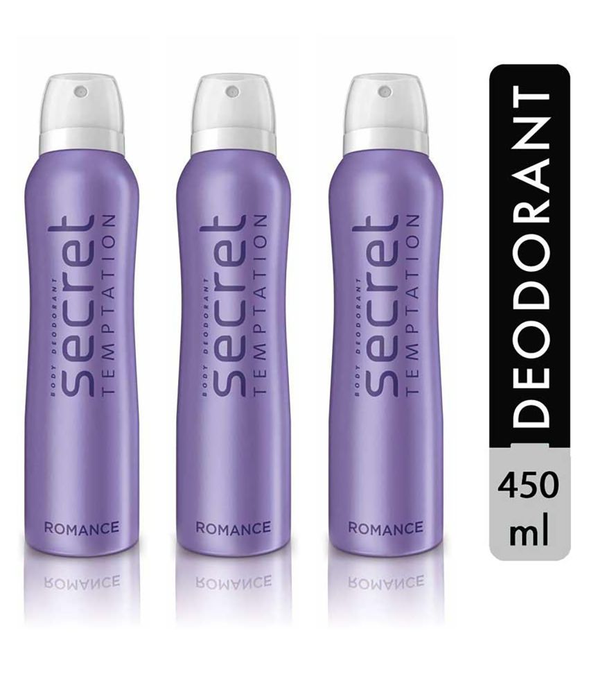     			secret temptation Romance Deodorant for Women, Pack of 3 (150ml each)