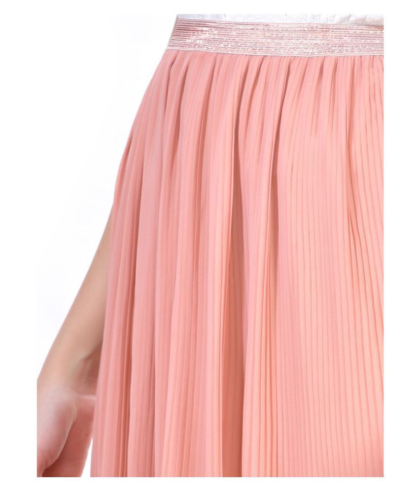 Buy Zadley Polyester Pleated Skirt - Pink Online at Best Prices in India - Snapdeal