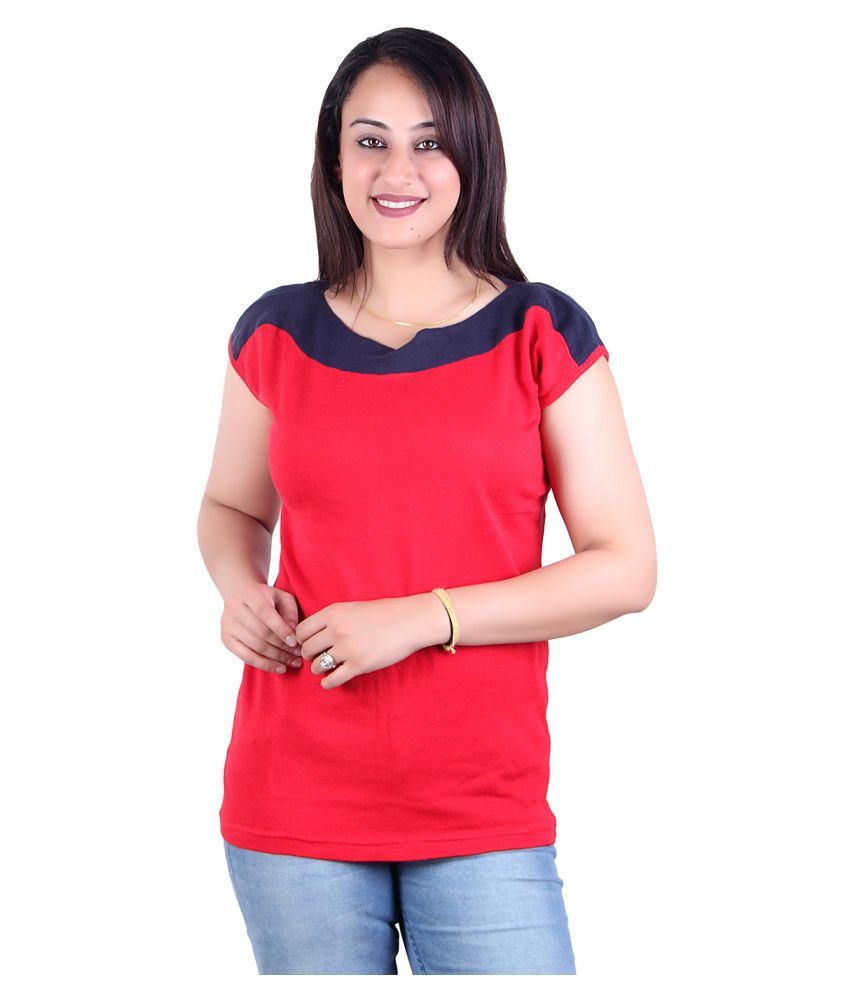     			Ogarti Cotton Regular Tops - Red