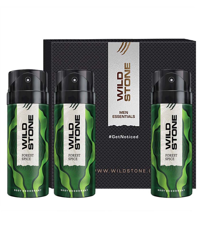     			Wild Stone Gift Box with Forest Spice Deodorant, Pack of 3 (150ml Each) Body Spray - For Men (450 ml, Pack of 3)
