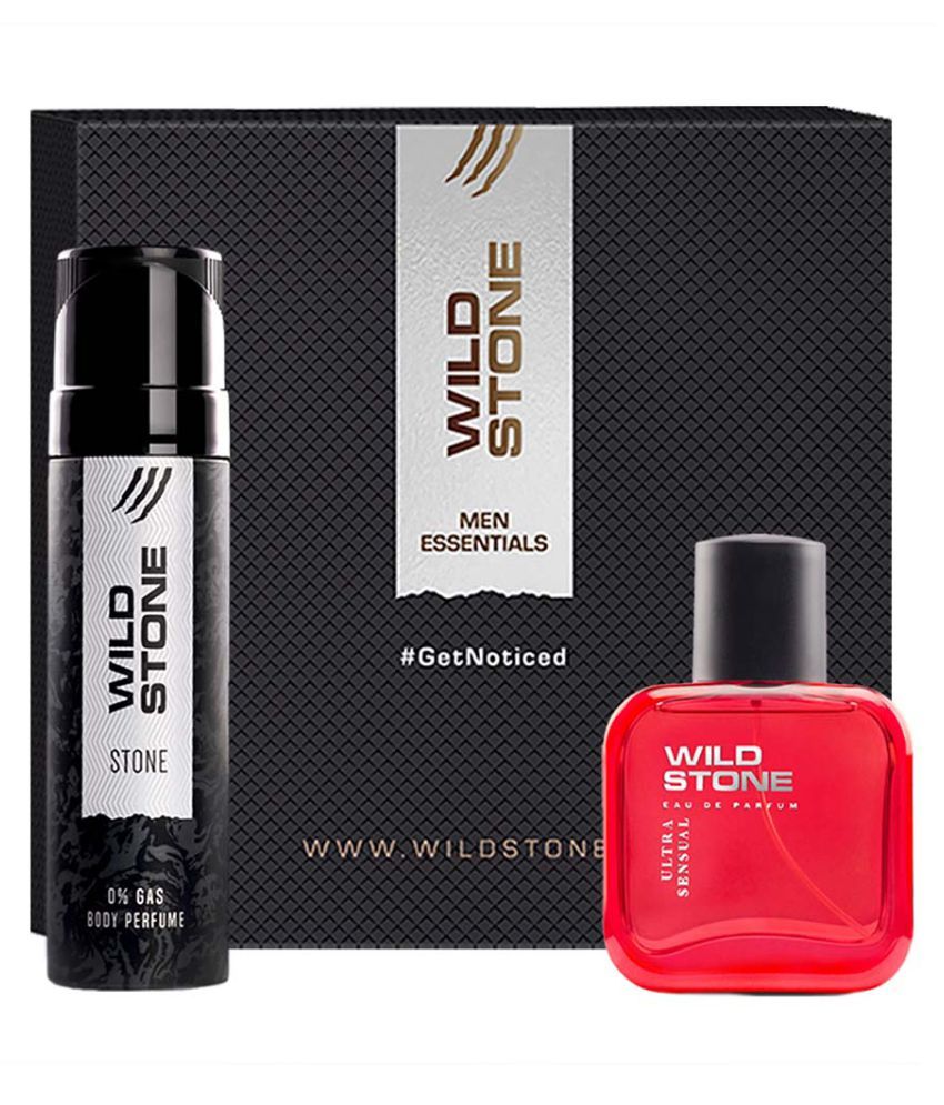     			Wild Stone Gift Box with Stone Perfume Body Spray (120ml) and Ultra Sensual Eau De Parfum (30ml)