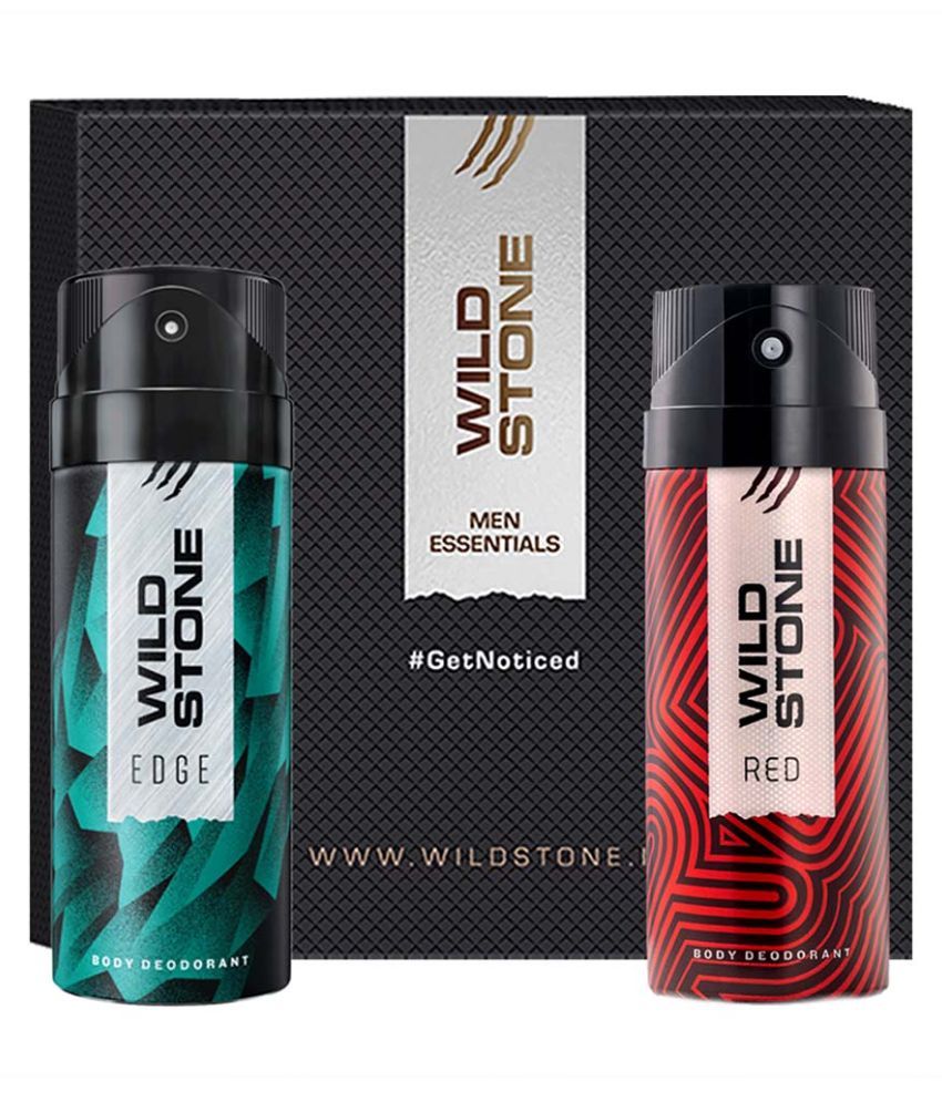     			Wild Stone Gift Box with Edge and Red Deodorant, Pack of 2 (150ml Each) Body Spray - For Men (300 ml, Pack of 2)