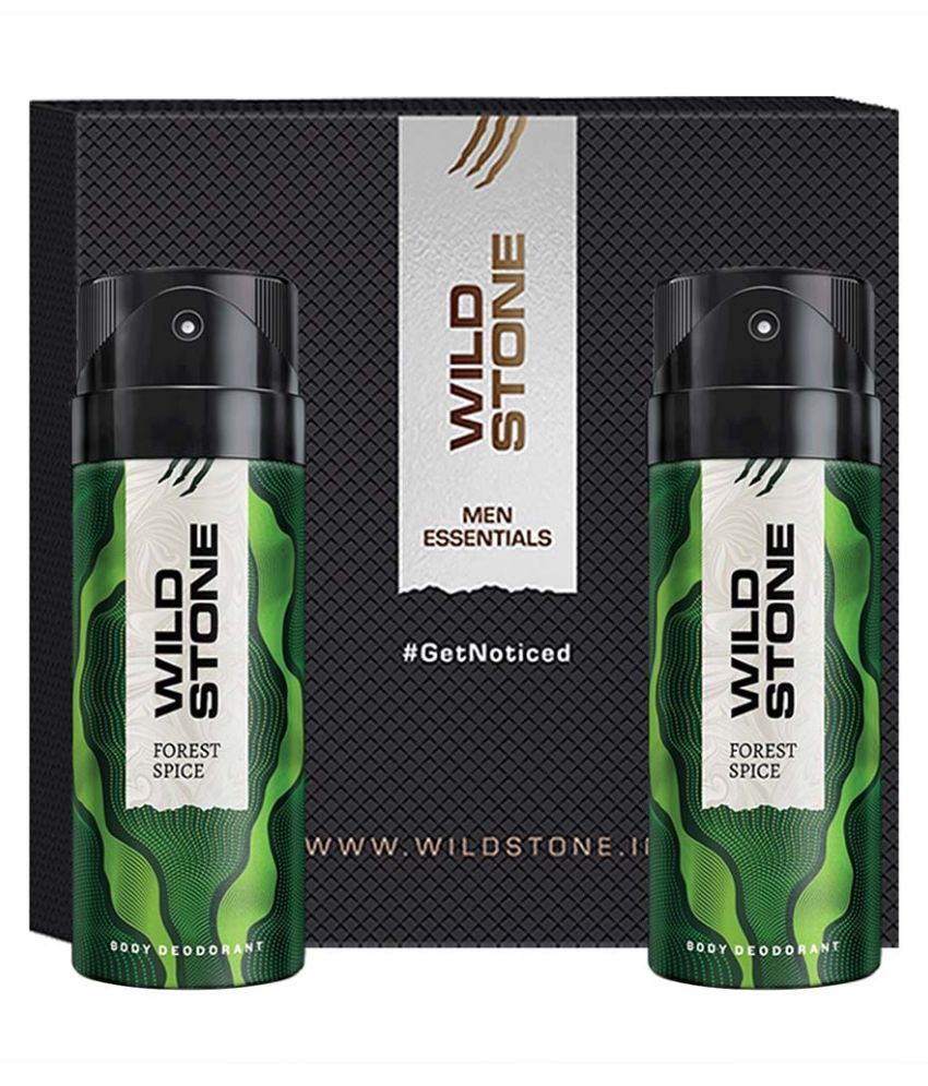     			Wild Stone Gift Box with Forest Spice Deodorant, Pack of 2 (150ml Each) Body Spray - For Men (300 ml, Pack of 2)