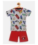 Lazy Shark Pack of 1 Boys Cotton Blend T-Shirt & Shorts ( Grey )