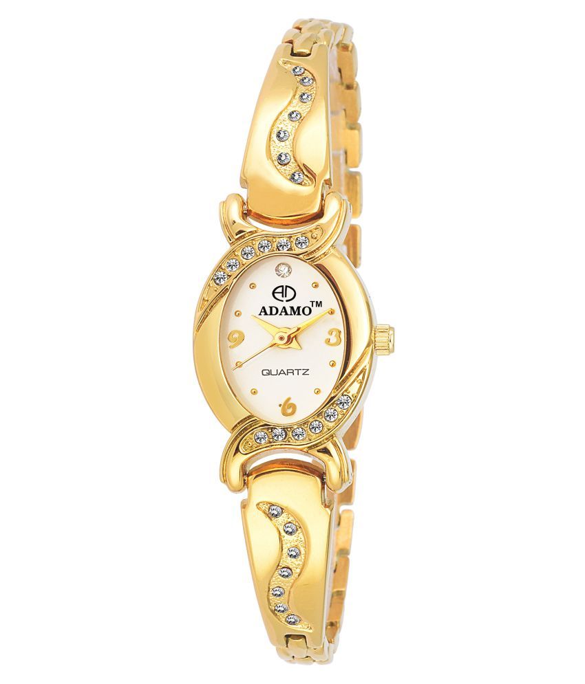     			ADAMO Stainless Steel Oval Womens Watch