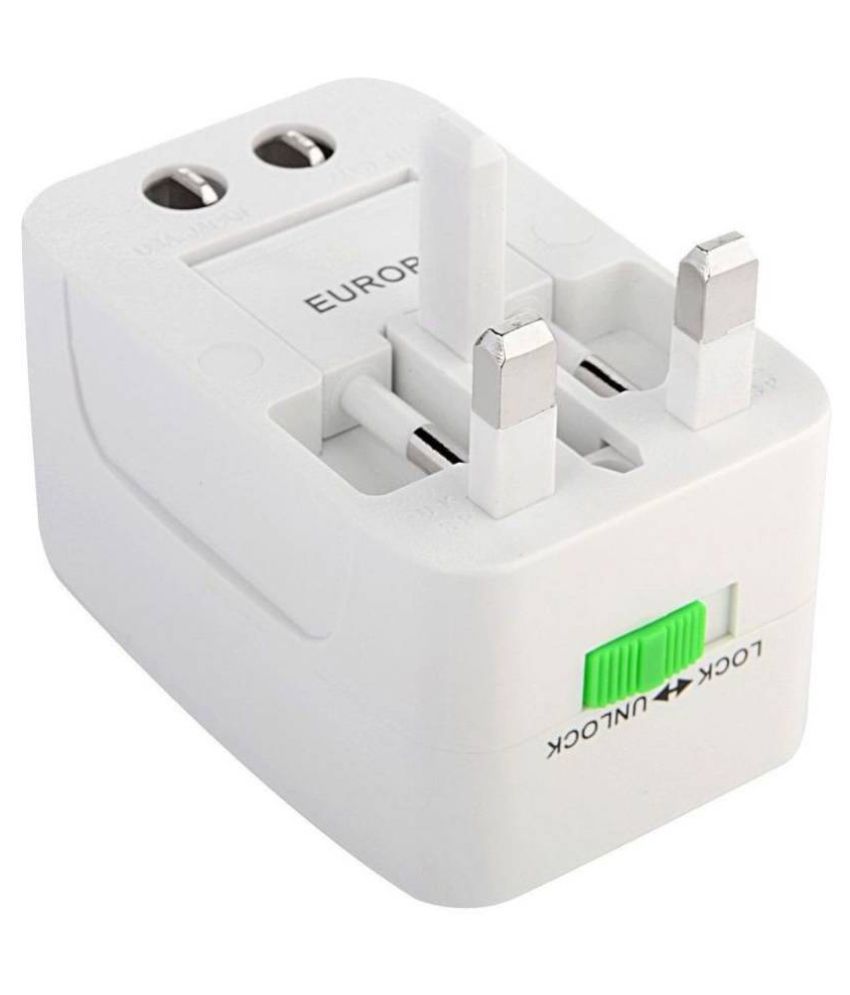     			Upix Universal Travel Adapter, International All in One Worldwide Travel Adapter and Wall Charger, 100-250 AC Voltage Travel Charger (White)