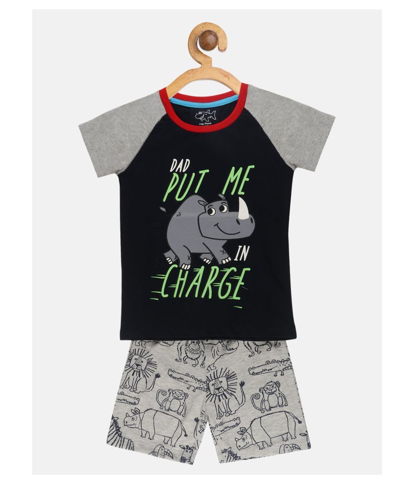     			Lazy Shark Boys  Tshirt & Shorts Set