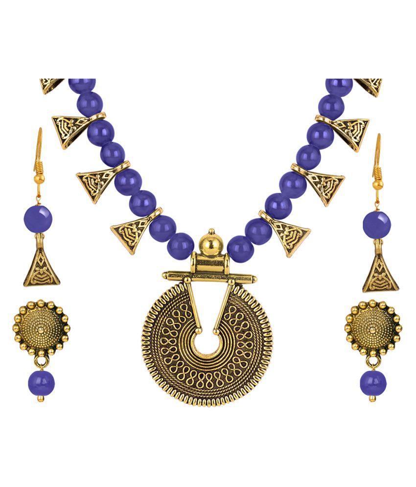     			JFL - Jewellery For Less Copper Blue Contemporary/Fashion Necklaces Set Princess