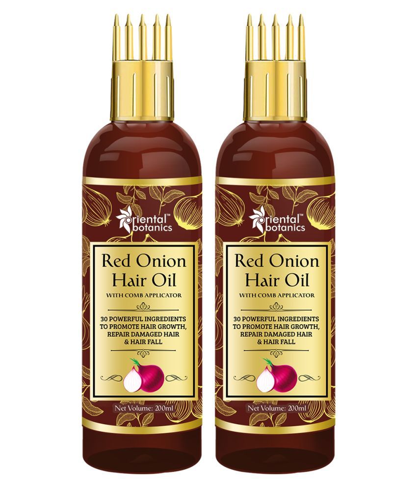 Oriental Botanics Red Onion Hair Oil Comb Applicator 200 mL Pack Of 2