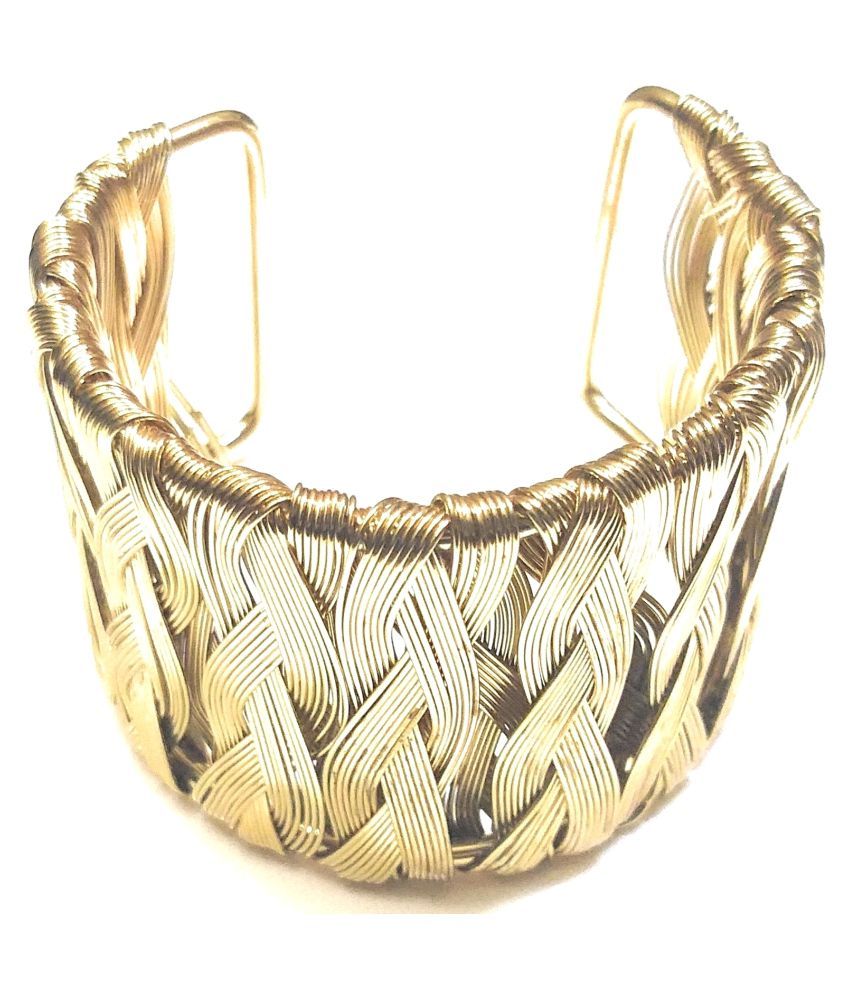 AG Hand Crafted Golden Designer Cuff Bracelet Buy AG Hand Crafted