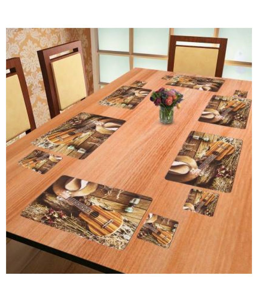     			Revexo Set of 12 PVC Table Mats & Coasters
