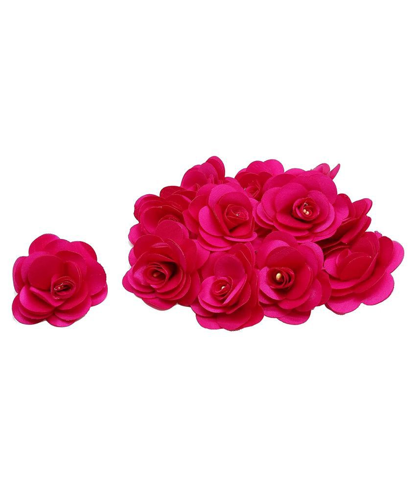     			PRANSUNITA - Other Stemless Satan Rose Flower Heads, Handmade Artificial Roses (Pack of 1)