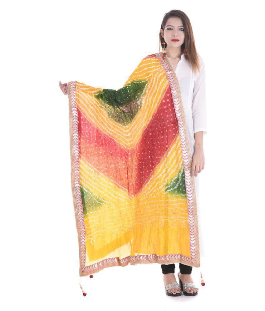     			Raj Multicoloured Art Silk Bandhej Dupatta