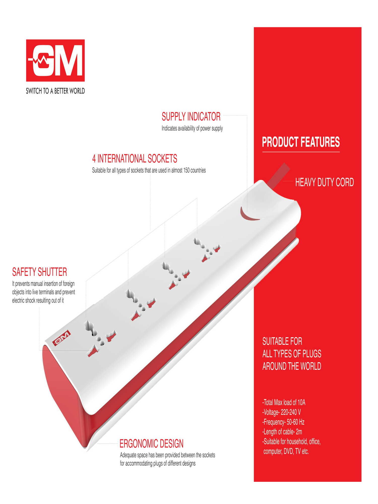 Buy GM Modular 4 Socket Extension Board Online at Low Price in India