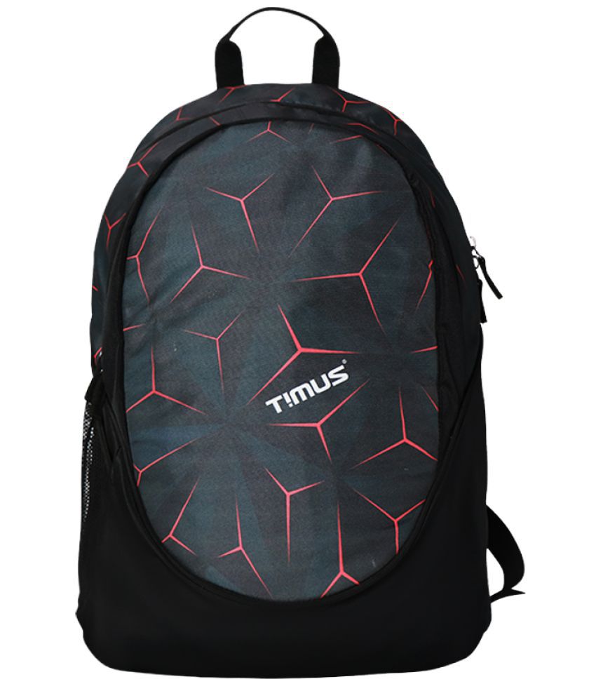 Timus 28 Ltrs Black Polyester College Bag