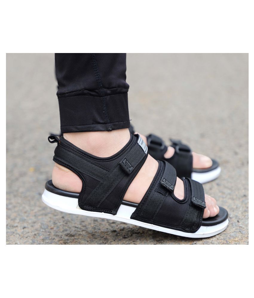 aadi men black sandals