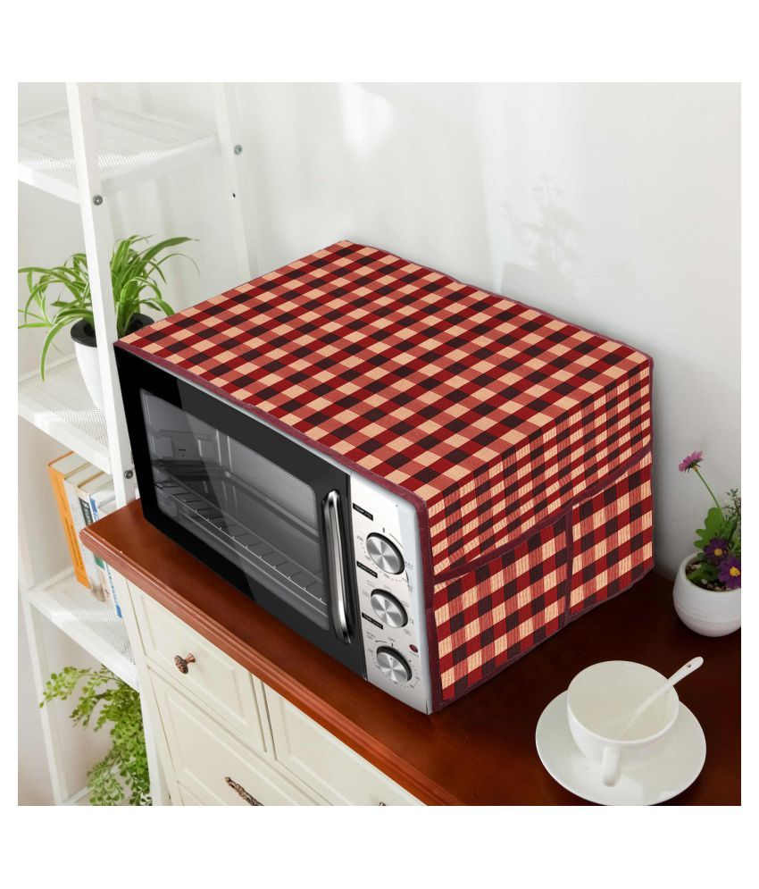     			E-Retailer Single Polyester Red Microwave Oven Cover -