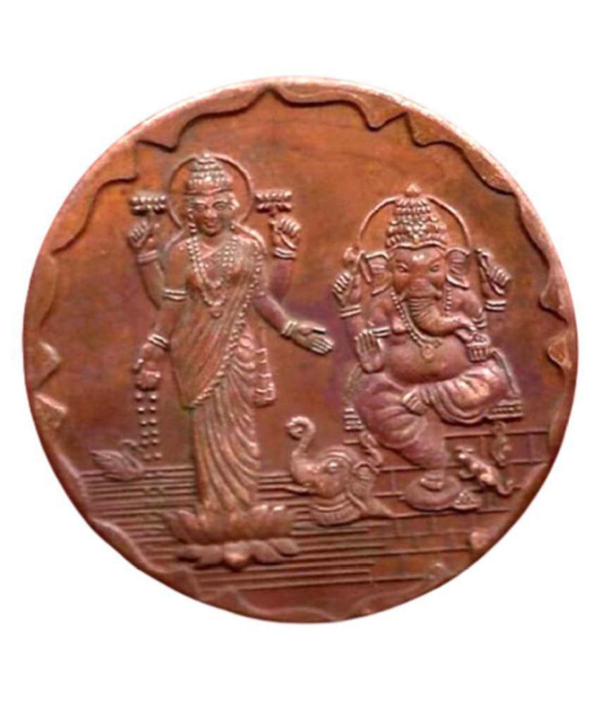     			GANESH LAXMI TWO ANNA EAST INDIA CO.TEMPLE TOKEN BIG COIN WT 45 GM,SIZE 50 MM