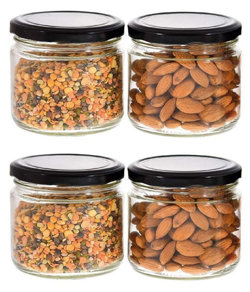 GLASS IDEAS Glass Food Container Set of 4 350 mL: Buy Online at Best ...