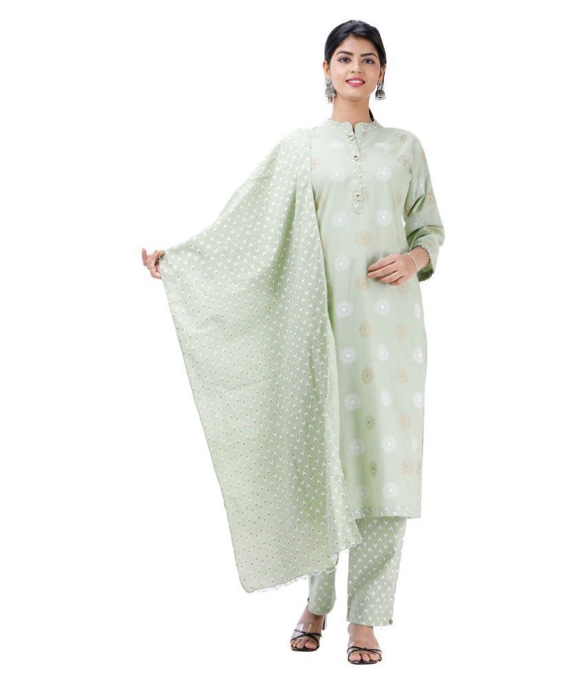     			HIGHLIGHT FASHION EXPORT Cotton Kurti With Pants - Stitched Suit