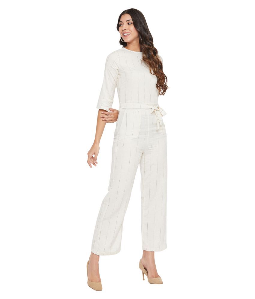 white cotton jumpsuit