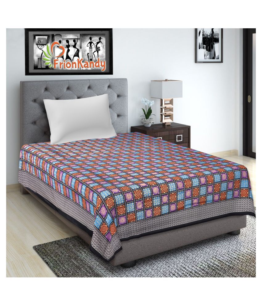     			Frionkandy Cotton Single Bedsheet ( 229 cm x 152 cm )