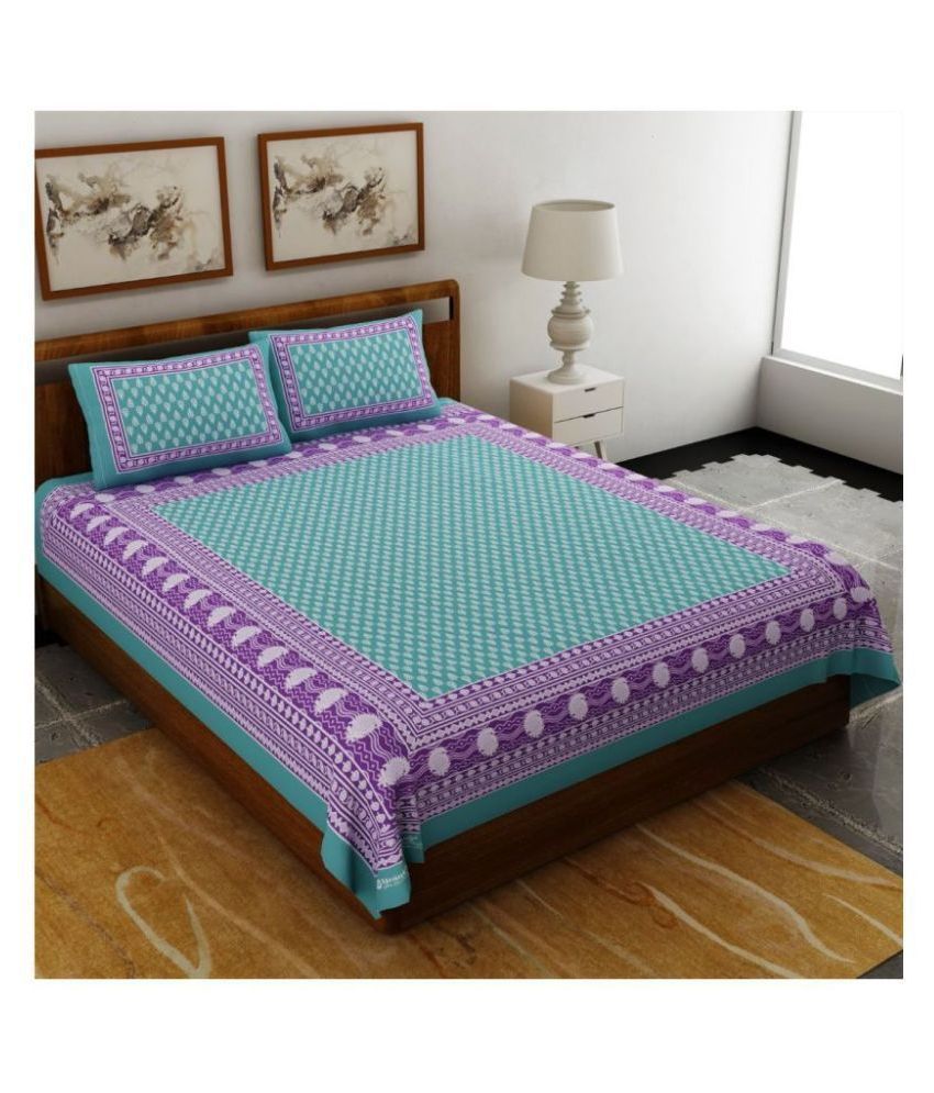     			Uniqchoice Cotton Double Bedsheet with 2 Pillow Covers ( 240 cm x 215 cm )