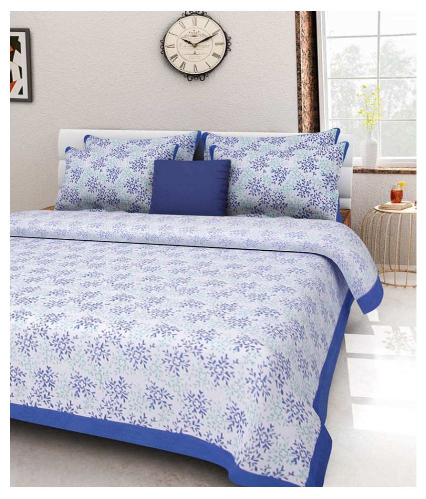     			Uniqchoice Cotton Double Bedsheet with 2 Pillow Covers ( 240 cm x 215 cm )