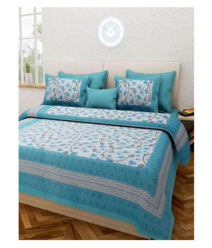     			Uniqchoice Cotton Double Bedsheet with 2 Pillow Covers ( 240 cm x 215 cm )