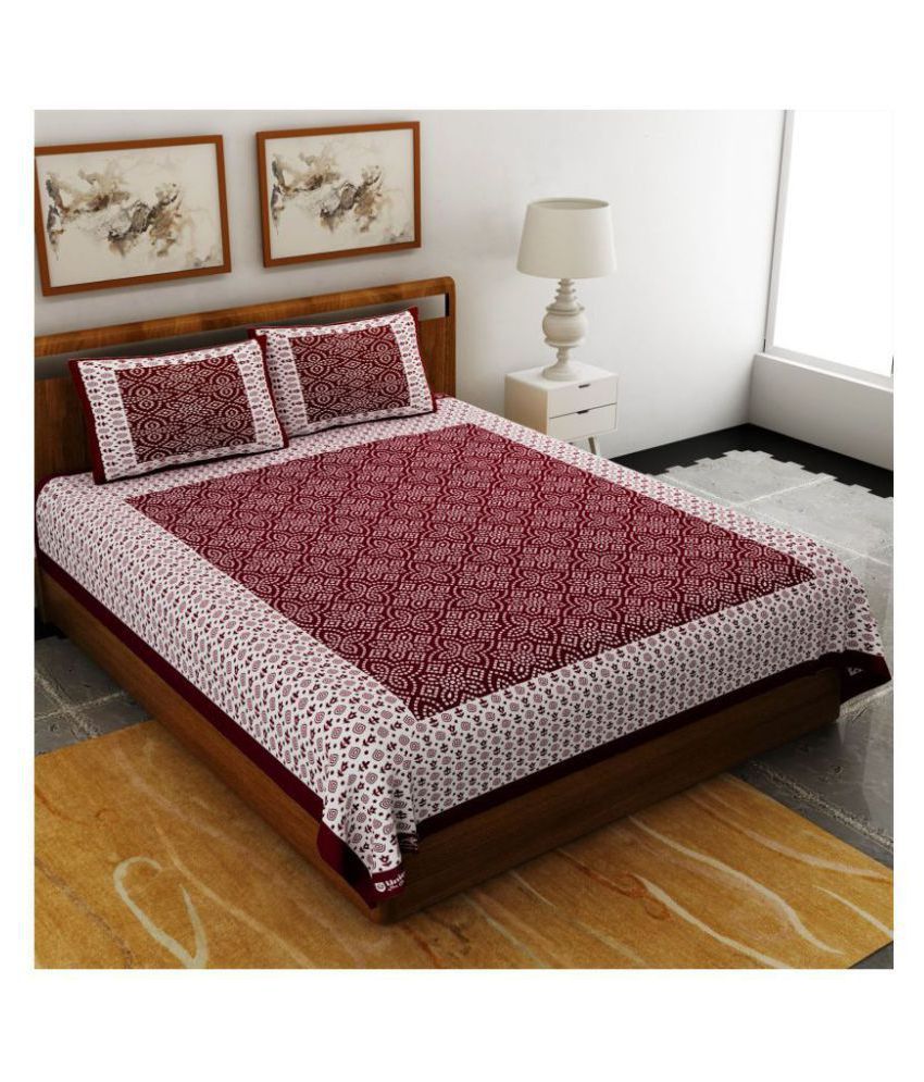     			Uniqchoice Cotton Double Bedsheet with 2 Pillow Covers ( 240 cm x 215 cm )