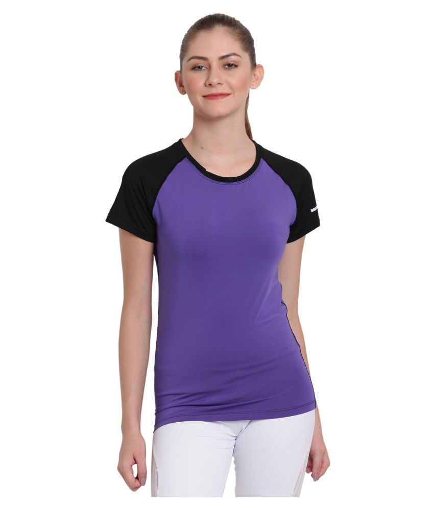     			Elina Purple Poly Spandex Tees