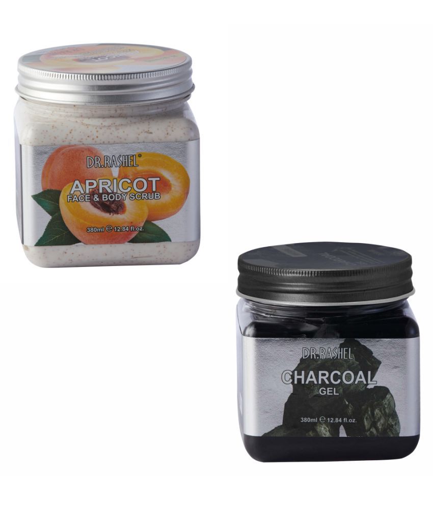     			DR.RASHEL Apricot Scrub & Charcoal Gel Moisturizer Each 380 ml Pack of 2