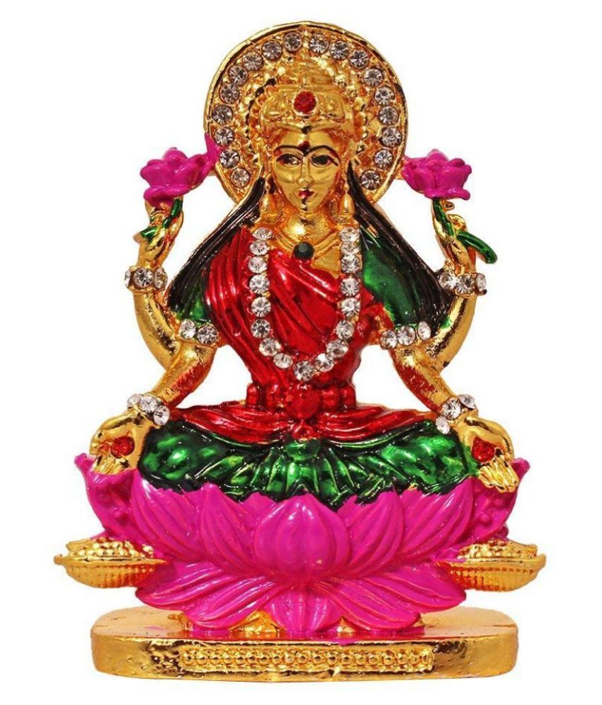     			Feng Shui Gold Plated with Stones Lord Laxmi Statue Hindu Goddess Laxmi and God Lakshmi Handicraft Idol Diwali Decorative Spiritual Puja Vastu Showpiece Figurine - Religious Item and Murti