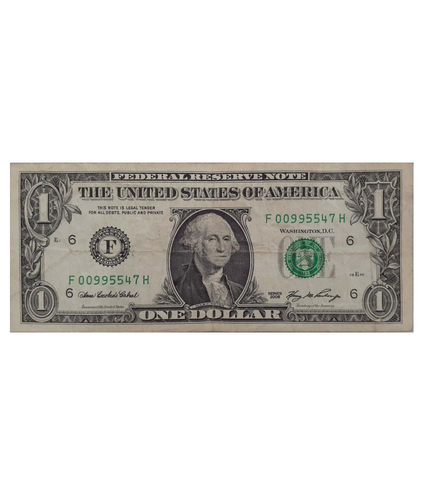     			The United States of America One Dollar Bill 2006