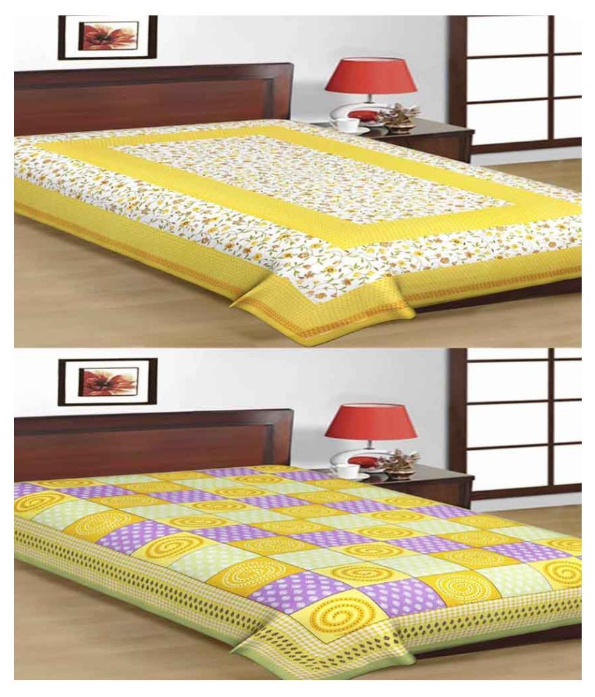     			Uniqchoice Cotton 2 Single Bedsheets ( 225 cm x 150 cm )