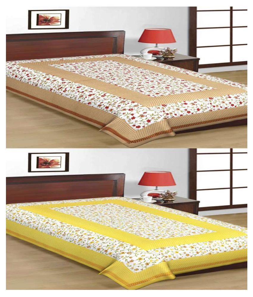     			Uniqchoice Cotton 2 Single Bedsheets ( 225 cm x 150 cm )