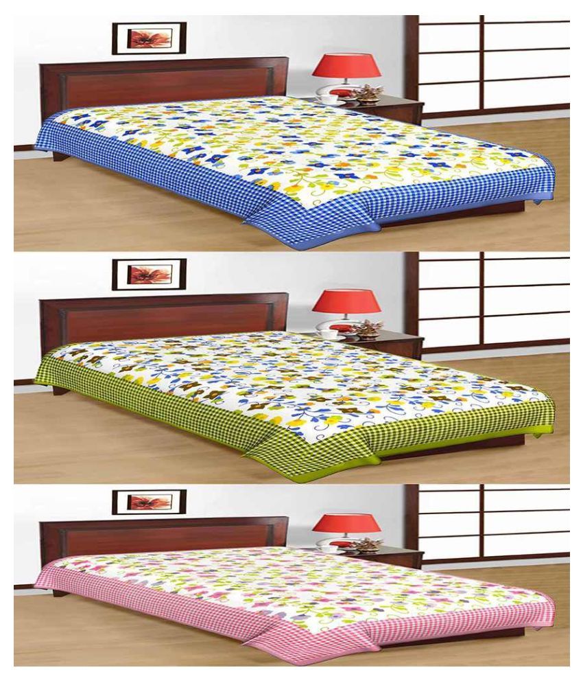     			Uniqchoice Cotton 3 Single Bedsheets ( 225 cm x 150 cm )