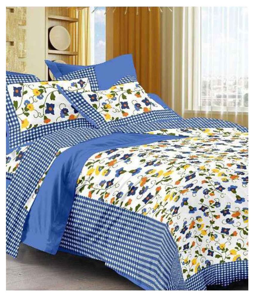     			Uniqchoice Cotton Double Bedsheet with 2 Pillow Covers ( 240 cm x 215 cm )