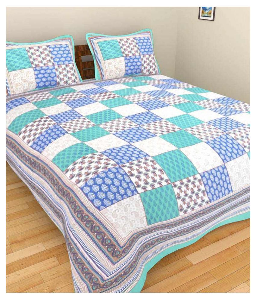     			Uniqchoice Cotton Double Bedsheet with 2 Pillow Covers ( 240 cm x 215 cm )