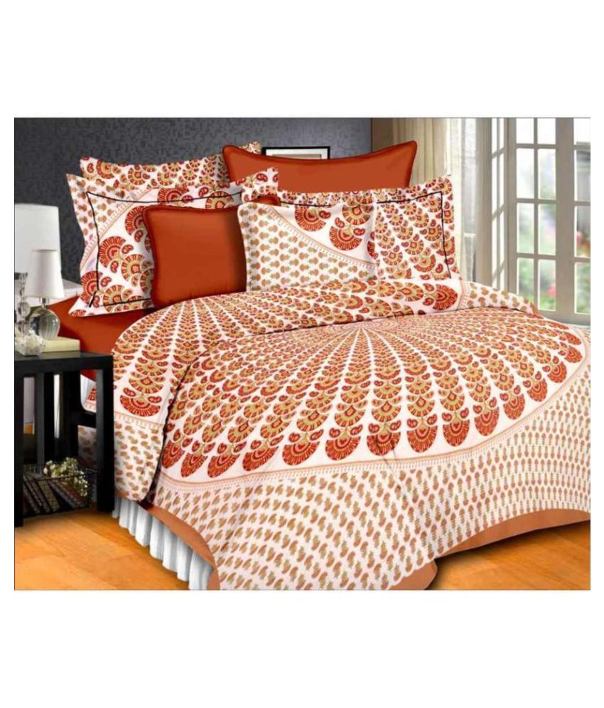     			Uniqchoice Cotton Double Bedsheet with 2 Pillow Covers ( 240 cm x 215 cm )