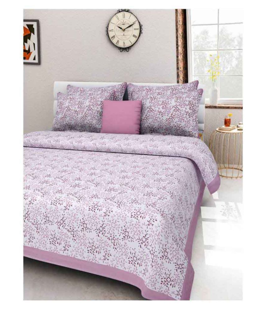     			Uniqchoice Cotton Double Bedsheet with 2 Pillow Covers ( 240 cm x 215 cm )