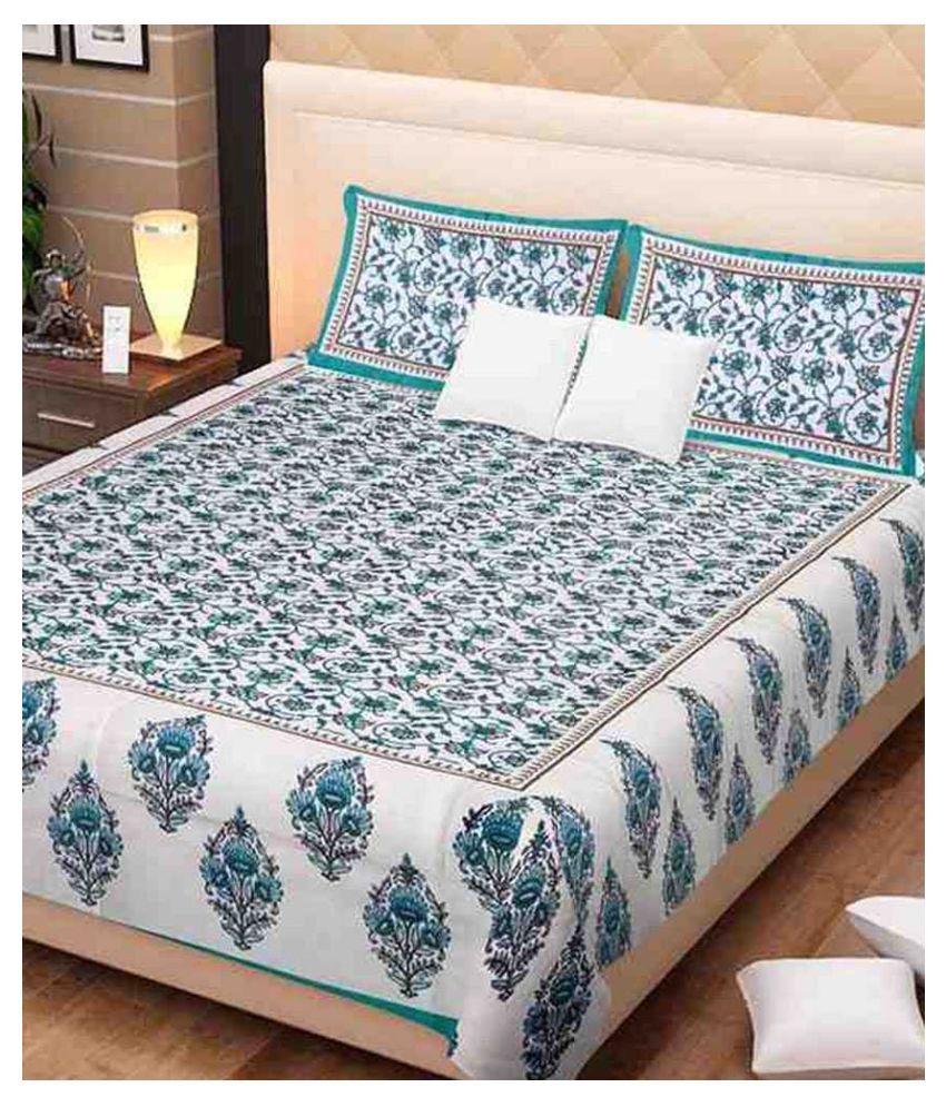     			Uniqchoice Cotton Double Bedsheet with 2 Pillow Covers ( 240 cm x 215 cm )