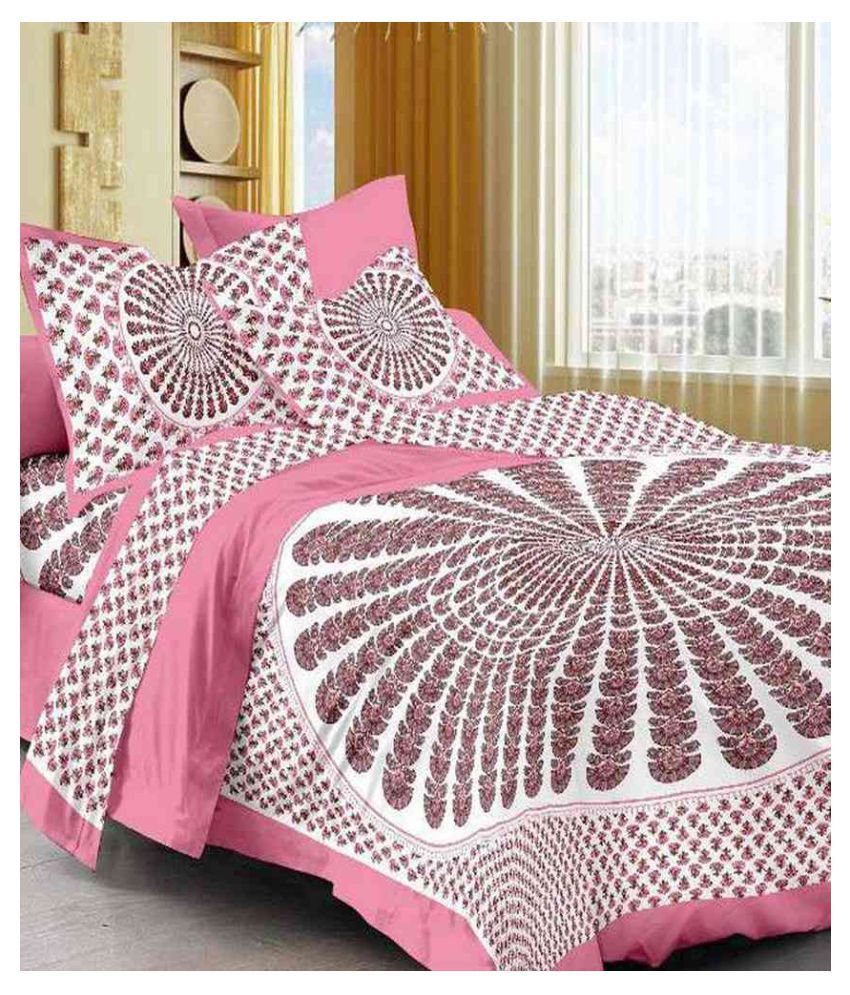     			Uniqchoice Cotton Double Bedsheet with 2 Pillow Covers ( 240 cm x 215 cm )