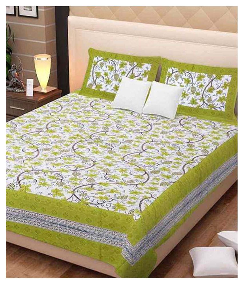     			Uniqchoice Cotton Double Bedsheet with 2 Pillow Covers ( 240 cm x 215 cm )