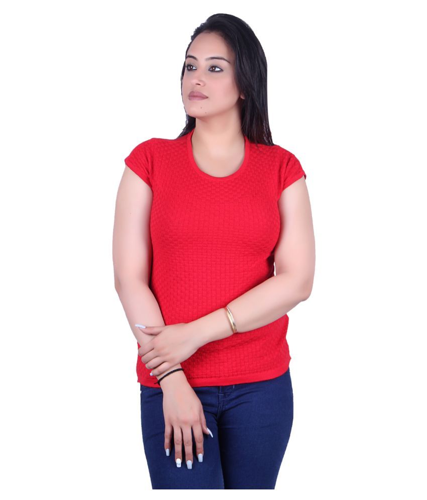     			Ogarti Cotton Regular Tops - Red